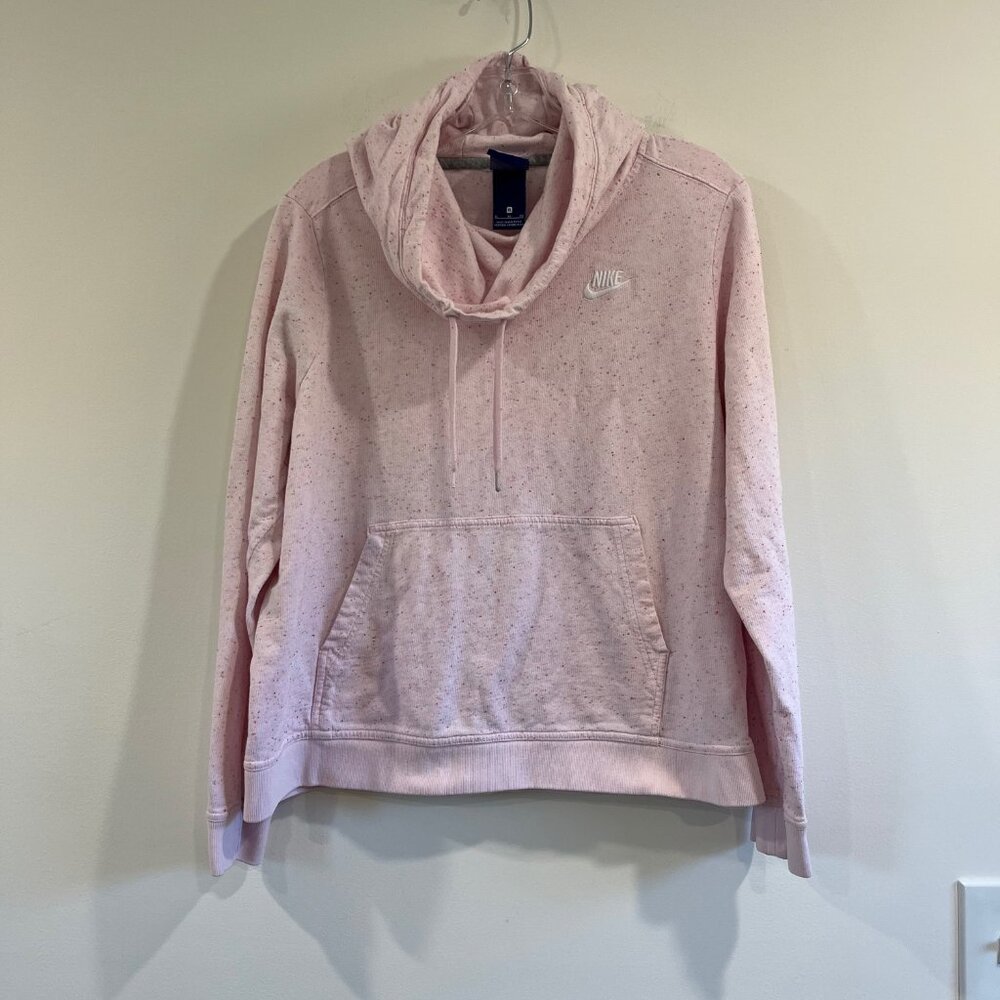 Nike Pink Speckled Cowl Neck Hoodie Size Extra Large
